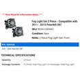 thumbnail image 2 of Fog Light Set 2 Piece - Compatible with 2011 - 2015 Peterbilt 587 2012 2013 2014, 2 of 2