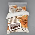 thumbnail image 2 of Ambesonne Retro Bedding Set 3 Pcs, Party Art with Old Radio, Twin, Orange Dark Brown Beige, 2 of 3
