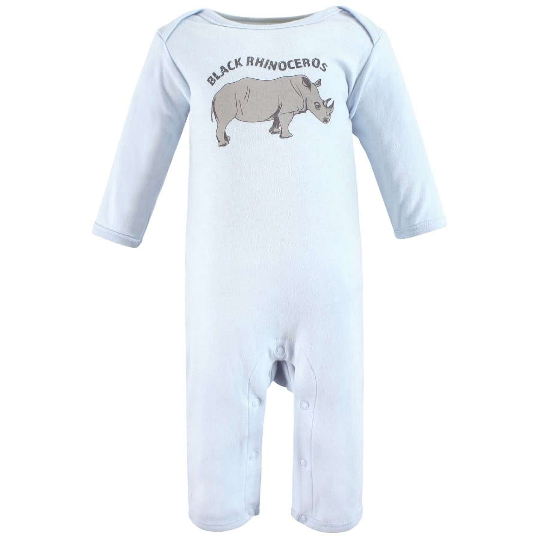 Touched by Nature Organic Cotton Coveralls, Endangered Rhino, 6-9 Months