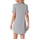 thumbnail image 3 of CAMISETA DE NOCHE PARA MUJERES INSPIRE CHIC Cuello Redondo Mangas Cortas Camisón a Rayas Gris, 3 of 6