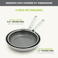 thumbnail image 2 of GreenPan Hybrid 9.5" & 11" Nonstick Stainless Steel Fry Pan Set, 2 of 6