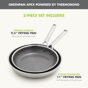GreenPan Hybrid 9.5 & 11 Nonstick Stainless Steel Fry Pan Set