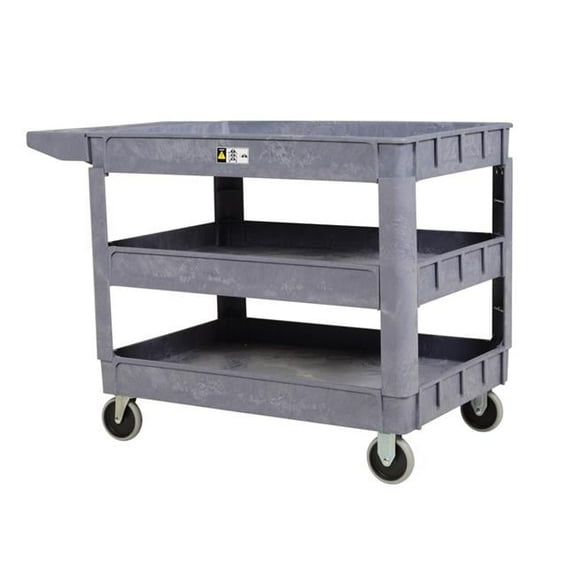 Vestil Manufacturing PLSC-3-2436 24.5 x 36 in. Plastic Utility Cart - 3 Shelves