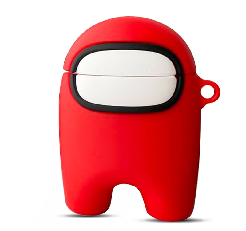 Lupct Red Man Compatible with Airpods 1/2 Case Soft Silicone Cute Cartoon 3D Air pods Design Cover Cool Fun Fashion Funny Cases for Kids Girls Teens Boys Stylish Character Skin Keychain Kits Airpod