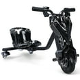 thumbnail image 3 of Drift Trike, Kid Ride on Tricycles, Big Wheel Drifting Tricycle for Ages 8+, Ride-On Kids Tricycle with Adjustable Seat-Black White,US Plug, 3 of 8