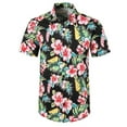 thumbnail image 1 of Leutsin Chemise Décontractée Imprimée à Manches Courtes pour Hommes, Chemise Hawaïenne, 1 of 5