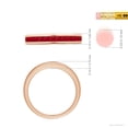 thumbnail image 4 of ANGARA Natural Channel Set Square Ruby Half Eternity Ring in 14K Rose Gold for Women (Size-2mm) | July Birthstone Jewelry for Her | Natural Ruby Rings, 4 of 9