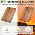 thumbnail image 3 of Ataucjin 20"x15" Acacia Wood Cutting Board, Extra Large Cutting Board with Grip Handles and Juice Grooves, Sturdy Structure, 1.3" Thick, Durable, Reversible, Knife Friendly, 3 of 6
