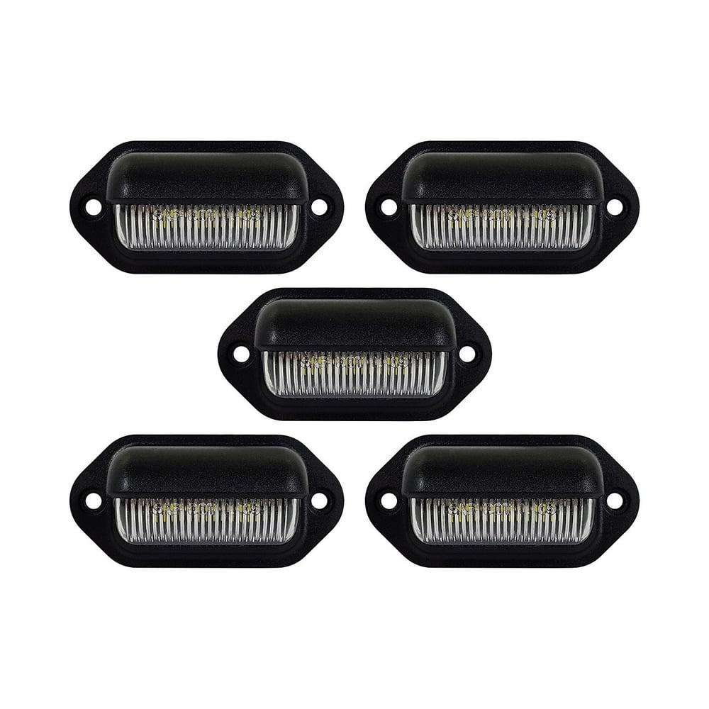 5 LED LICENSE PLATE TAG LIGHT BLACK BOAT TRAILER RV TRUCK INTERIOR STEP