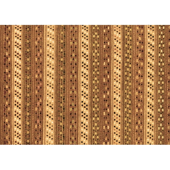 Ahgly Company Indoor Rectangle Abstract Brown Modern Area Rugs, 2' x 5'