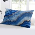 thumbnail image 5 of Blue Marble Throw Pillow Covers, Modern Luxury Granite Surface Motif Sketch Soft Breathable Pillow Cases with Invisible Zipper for Sleeping, Standard Pillowcases for Couch Bed Sofa Chair 20x26 Inches, 5 of 6