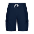 thumbnail image 5 of SBYOJLPB Shorts for Men's Casual Solid-Color Stretch Waist Pocket Work Pants Shorts, 5 of 8
