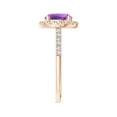 thumbnail image 3 of ANGARA Natural Round 1.7 ct Amethyst Halo Ring with Diamond Accents in 14K Rose Gold for Women (Size-8mm) | February Birthstone, Birthday, Anniversary, Jewelry Gift for Women | Natural Amethyst Ring, 3 of 9