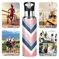 thumbnail image 7 of Yayeee 20oz Insulated Water Bottle Double Wall Stainless Steel with Flip Straw Lid, White Geometric, 7 of 7