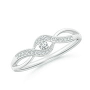 ANGARA Lab Grown Diamond Infinity Promise Ring for Women in 925 Sterling Silver (Size-2.2mm| Color-F-G| Clarity-VS) | April Birthstone, Anniversary, Jewelry Gift for Women | Lab-Grown Diamond Ring