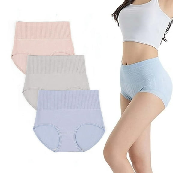 High Waisted Underwear for Women Full Coverage Brief No Show Panties Sexy Comfortable Pantie 3 Pack