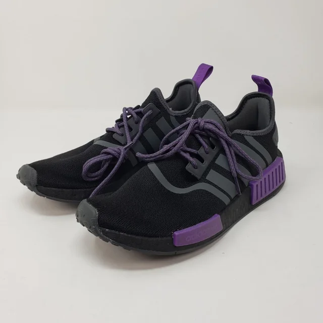 Adidas NMD R1 Black Active Purple Grey Kings Ravens GW5664 Men's Shoe Size 8.5
