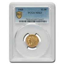 1908 $2.50 Indian Gold Quarter Eagle MS-63 PCGS