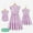 2#Light Purple, variant on Mother's Day Family Matching Outfits Mommy and Me 100% Cotton Button Front Solid V Neck Ruffle-sleeve Belted Dresses, Baby Girl Dresses