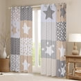 thumbnail image 2 of Feelyou Cartoon Orange Stars Curtains Pack of 2 (42x84 Each) for Kids, Polka Dots Patchwork Curtains Blackout, Buffalo Plaid Bedroom Curtains, Blackout Curtains Room Decor, 2 of 6