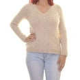 thumbnail image 3 of Kensie Womens Oatmeal Long-Sleeve V-Neck Embellished Sweater S, 3 of 4