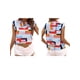 thumbnail image 3 of Camiseta para Mujer, Color Block, Cuello en V, Corta, Top de Moda, Informal, Holgada, de Verano. Color C M, 3 of 7