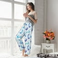 thumbnail image 4 of Uemuo Rabbit2 Pattern Women's Wide Leg Palazzo Lounge Pants with Pockets Light Weight Loose Comfy Casual Pajama Pants-Large, 4 of 9