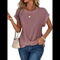 thumbnail image 3 of Camisetas para Mujer, Camisetas Informales con Mangas Murciélago Lisas y Dobladillo Cruzado, Camisetas Ajustadas A Gris Rosado Pálido M, 3 of 8