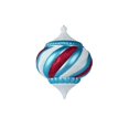 thumbnail image 1 of 100 mm Onion Ornament Arctic Collection - Aqua & White, 1 of 1