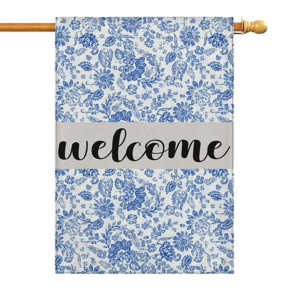 Spring Summer Multicolored Flower Leaves Garden Flag 28x40 Inch Double Side for Outdoor Courtyard Garden Decor Flowers Welcome Holiday Flag for Outside Decoration