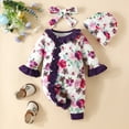 thumbnail image 2 of EnJoCho Outdoor Clothes for Kids Baby Girl Romper Long Sleeve Floral Print Harness Outside Bodysuit Romper Jumpsuit Clothes Baby Kids Trendy Bodysuit Outfits, 2 of 9