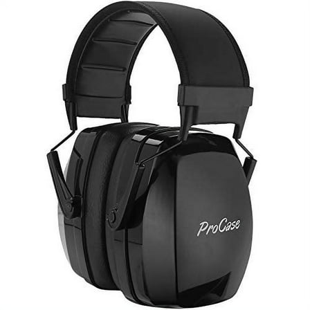 ProCase Noise Reduction Safety Ear Muffs, NRR 35dB Noise Concelling Ear Protection Headphones, Hearing Protection Ear Defenders for Shooting Gun Range Mowing -Black