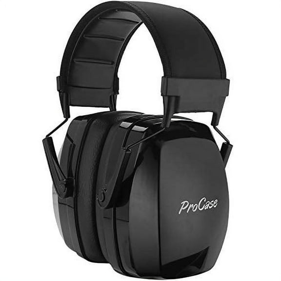 ProCase Noise Reduction Safety Ear Muffs, NRR 35dB Noise Concelling Ear Protection Headphones, Hearing Protection Ear Defenders for Shooting Gun Range Mowing -Black
