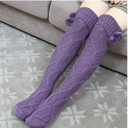 

Fjofpr Socks Autumn And Winter Woolen Knit Socks With Wool Ball To Keep Warm Hot