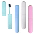 thumbnail image 1 of Hooqict Paquete de 4 estuches para cepillos de dientes de viaje, soporte portátil para cepillos de dientes de viaje, cubierta protectora de plástico para contenedores de cepillos de dientes para viaje, 1 of 7