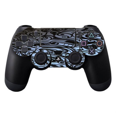 Skins Decals For Ps4 Playstation 4 Controller / Blue Grey Paisley Abstract