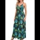 thumbnail image 3 of Vestido de Verano 2025 para Mujer, con Estampado Floral, Lazo Frontal, Tirantes Finos, Informal, Bohemio, , Suelto, Verde, Talla XXL, 3 of 6