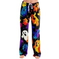 thumbnail image 2 of Womens Pajama Pants Halloween Ghost Print Stretch Elastic Waist Casual Pjs, 2 of 5