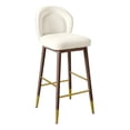 thumbnail image 2 of Home Square 30.3" Mid-Century Velvet Barstool in Cream - Set of 3, 2 of 7