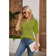 thumbnail image 4 of Blusa Ohhettm Summer Tops para mujer, manga corta, abullonada, color verde L, 4 of 6