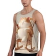 thumbnail image 2 of Pofeuu Relaxing Cat With Tea Print Men's Workout Tank Tops Sleeveless Muscle Gym Shirt Quick Dry-, 2 of 7