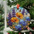 thumbnail image 2 of Bluebonnets and Orange Poppies GLASS Suncatcher Hanging, orange poppies glass, Texas Bluebonnet Window hanging, poppies Flower suncatcher, Ornament 2025, Holiday 2025, Seasonal, 2 of 5