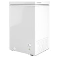 thumbnail image 1 of 3.5 Cu.Ft Mini Chest Freezer, Compact White Freezer with 5-Setting Adjustable Thermostat and Removable Wire Basket, Quiet 39dB Operation for Kitchen, Garage, or Apartment, 1 of 7