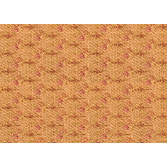 Ahgly Company Machine Washable Indoor Rectangle Transitional Neon Orange Area Rugs, 6' x 9'