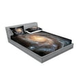 thumbnail image 2 of Ambesonne Galaxy Fitted Sheet & Pillow Sham Set, Star Disc in Huge Space, Full, Black Beige Violet, 2 of 2