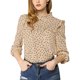 thumbnail image 1 of INSPIRAR CHIC Blusa de Ocio de Manga Larga con Lunares y Lazo en la Espalda M Tan, 1 of 7