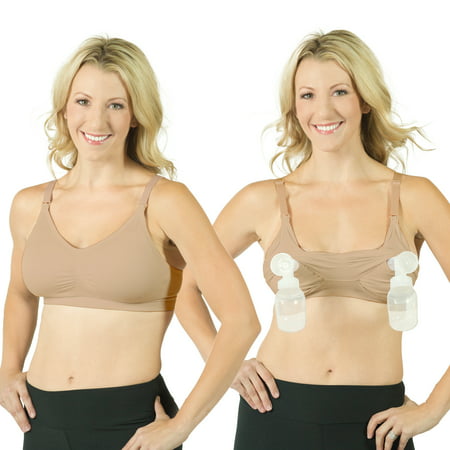 Rumina Pump&Nurse Seamless All-In-One Nursing Bra For Maternity, Nursing With Built In Hands-Free Pumping