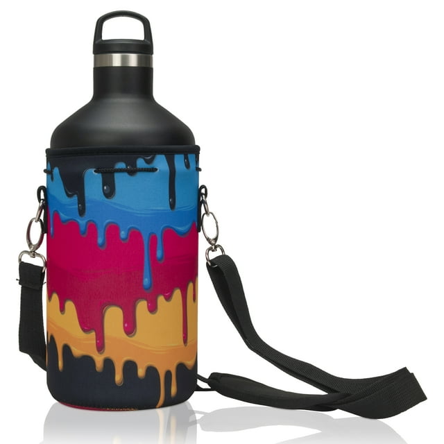 Made Easy Kit Neoprene Water Bottle Carrier Holder with Adjustable Shoulder Strap for Insulating & Carrying Water Container Canteen Flask Available in 5 Sizes