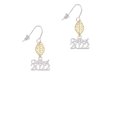 thumbnail image 2 of Delight Jewelry Silvertone Class of 2022 Goldtone Leaf French Earrings, 2 of 4