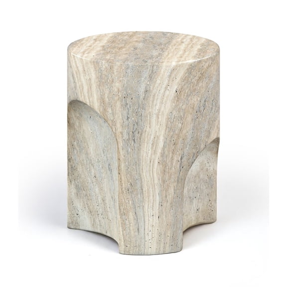 Meridian Furniture Olira Travertine Concrete Indoor / Outdoor End Table